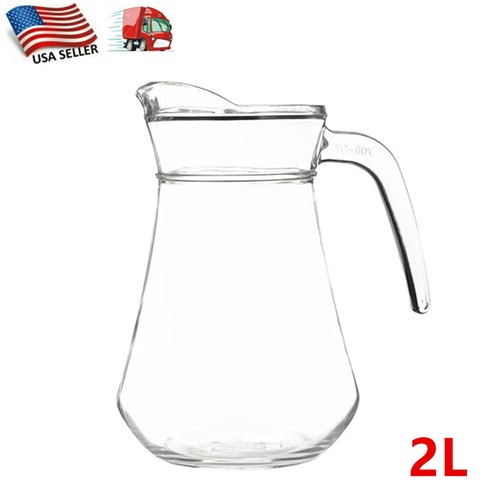 Glass water pitcher with - water,